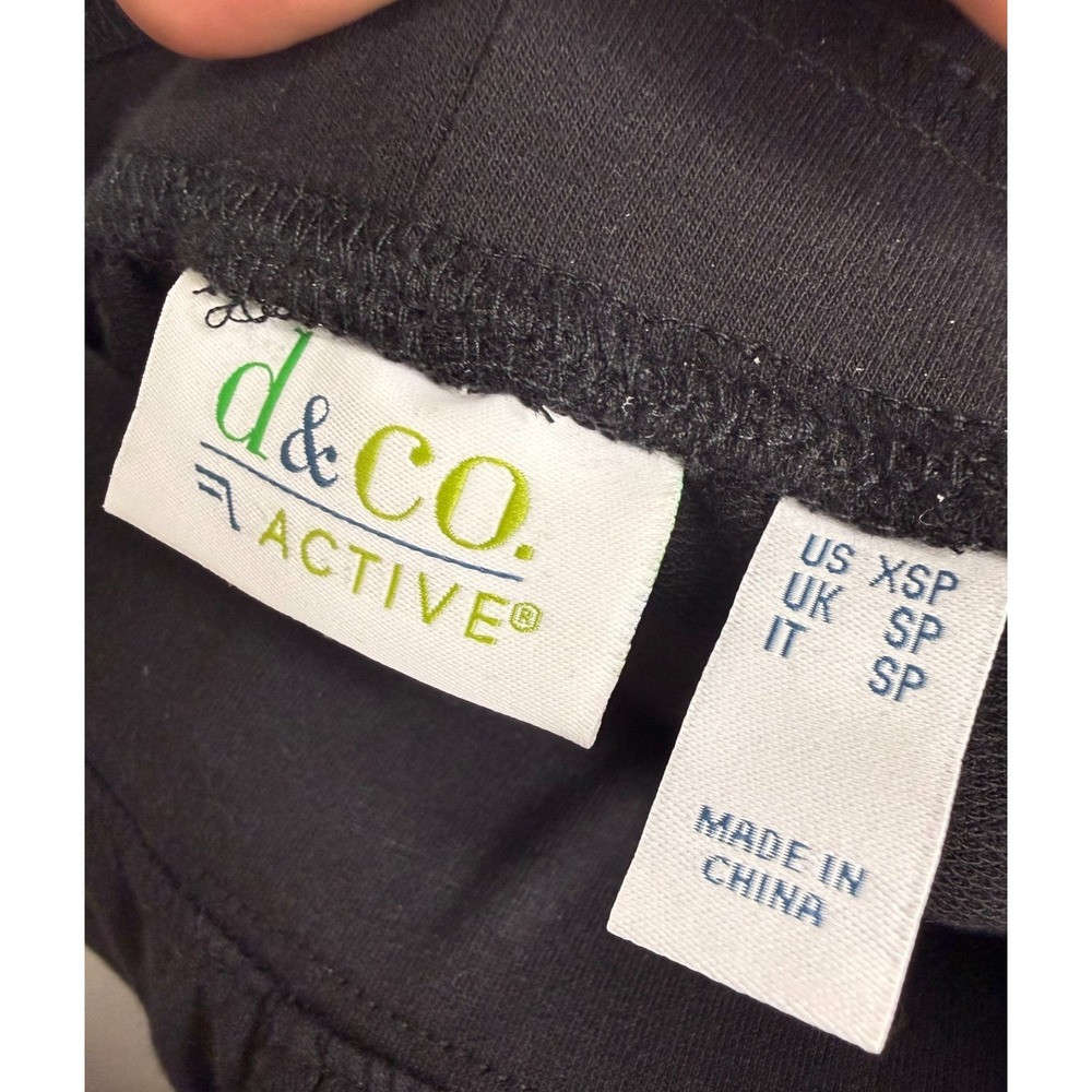 Denim & Co. Petite Active French Terry Crop Pant‎ Black Petite X-Small A475901 - Picture 4 of 4